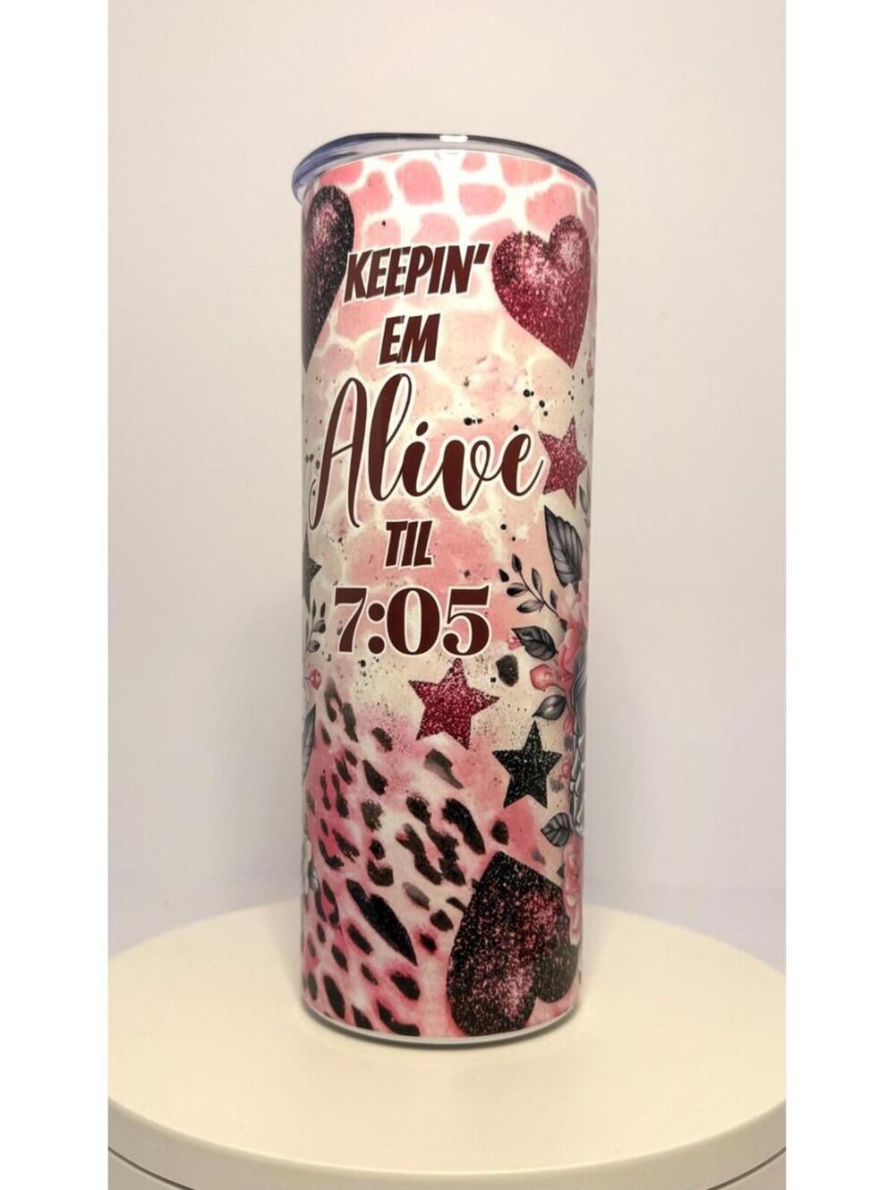 20 oz Nursing Stainless Steel Tumbler with Lid, Straw